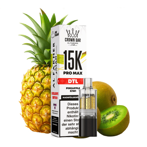 Al Fakher – Crown Bar 15K Pro Max DTL Pod – Ananas-Kiwi 10 ml